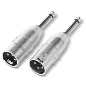 pegcabac 2개입 XLR 수컷 to 1/4 6.35mm TS 어댑터 실버 다이캐스트 아연 합금 케이스 저소음 프로급