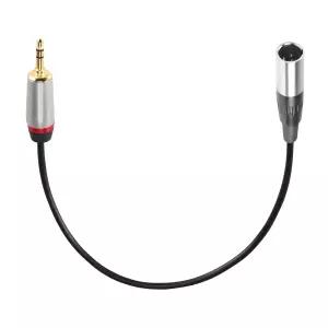 CERRXIANR Mini XLR 수컷 to 3.5mm 스테레오 오디오 플러그 케이블 3핀 1/8 TRS 코드 어댑터 커넥터 카메라