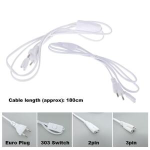 1.8m 조명 액세서리 T5 LED 튜브 T8 전원 충전 2p 3p 와이어 용 ON/OFF 스위치 케이블 250V EU 플매트 카펫