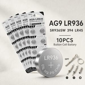 10-100PCS AG9 LR936 394 SR936SW CX194 LR45 1.55V 버튼 코인 셀 배터리 시계 장난감 리모컨 G9A