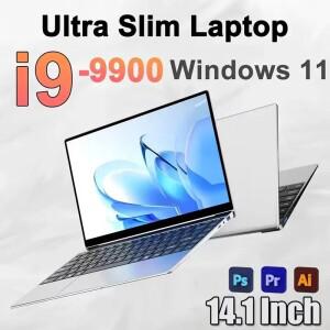 인텔 코어 i9 9900 노트북 윈도우 11 16GB 램 1TB SSD 4K HD 화면 휴대용 슬림 PC 게이머용 14.1인치 컴퓨