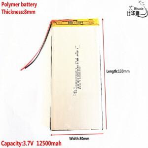8080130 리튬 폴리머 이온 충전식 배터리 셀 Mp3 MP4 MP5 GPS PSP 모바일 블루투스 3.7V 12500mAh
