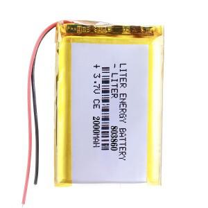 3.7V 2000mAH 803860 보호 보드가 있는 충전식 폴리머 리튬 배터리