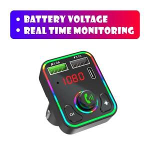 차량용 블루투스 MP3 플레이어 5.3 FM 송신기 라디오 변조기 고속 충전 듀얼 USB 인터페이스 핸즈프리 통화