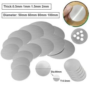 1조각 직경 50mm-100mm 두께 0.5 ~ 2mm 스테인레스 스틸 원형 가스켓 304 디스크 금속 DIY 플레이트