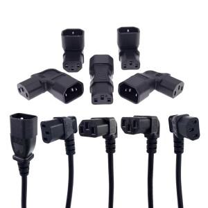 IEC60320 C13 각도 변환기 연장 케이블 ~ C14 PDU 전원 남성-여성 AC 코드 10A 250V