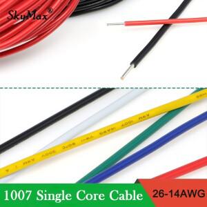 2/5/10m UL1007 단일 코어 구리선 26 24 22 20 18 16 14AWG PVC 절연 300V 주석 도금 전선 LED 램프 라인