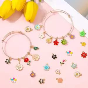 100PCS 50쌍의 제작을 벌크 및 제작 팔찌 꽃 위한 모듬 DIY 혼합 도매 주얼리 Fall Charms