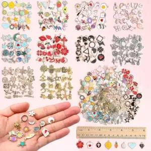 샌닉스 500PCS, DIY 펜던트 귀걸이 용품용 금 팔찌 공예 목걸이 도매 도금 제작 Flower Ocean Star Letter