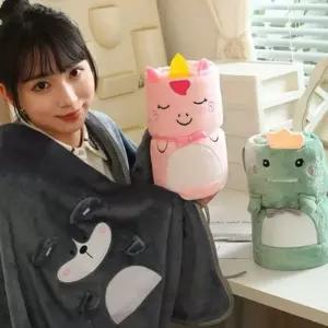 캐릭터 무릎 담요 극세사담요 학교 사무실 캠핑