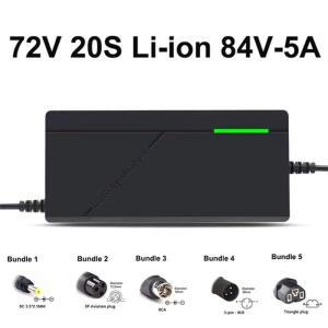 72V 충전기 5A 20S 리튬이온 배터리 팩 84V  고속 EU / 플러그 냉각 팬 포함