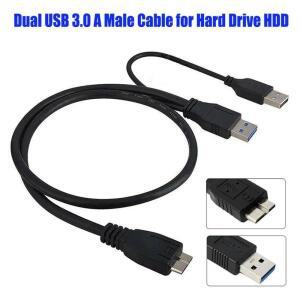 듀얼 USB 3.0 A 수-마이크로 수 + 전원 공급 장치 Y 케이블 2.5 SATA 하드 드라이브 HDD 모바일 디스크