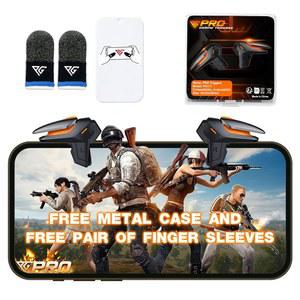 프로게임 플레이용 휴대폰 트리거 PUBG 모바일용 트리거(폰 및 안드로이드) L1 R1 게이밍 트리거(휴대폰용 무지연 빠른 조준 화면 차단 없음) CODM 컨트롤러 슈터(버튼 2개)