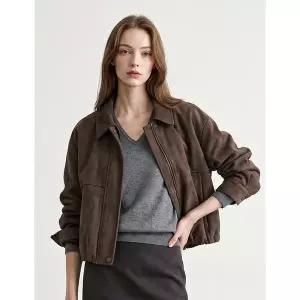 [NINE WEST]스웨이드 카라넥 블루종 긴팔 자켓 NIDCJK007 _P435575208
