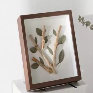 아트공간 3D 입체 관액자 6x8 다크우드 캘리액자 탁상