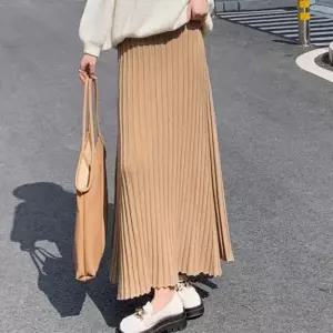 ( )주름 데일리 롱치마 카키