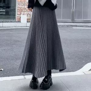 ( )주름 데일리 롱치마 그레이