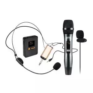 UHF 무선 마이크 핸드 핀 헤드셋 3가지 타입 강의실 여행 가이드 전시회 행사 리시버 녹음 PC 스마트폰
