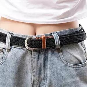 캐주얼 데일리 룩 청 면 바지 무 타공 허리 벨트 AD0C8