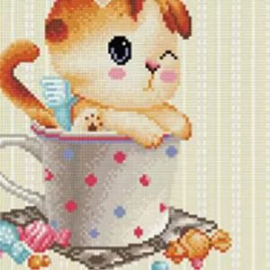 캔디 캣 캔버스 보석십자수 30x30 케이엠엘리 비즈십자수 보석비즈 페인팅 BA666