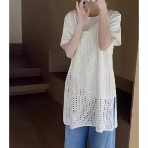 여름 데일리 롱 루즈핏 민소매 니트 조끼 베스트