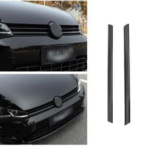 1세트 광택 블랙 자동차 앞 범퍼 그릴  장식 스트립 커버 VW 골프 7 7.5 MK7 외부 액세서리