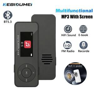KEBIDUMEI MP3 플레이어 블루투스 5.3 스포츠 워크맨 하이파이 사운드 미니 소형 뮤직 내장 스피커 지원 전