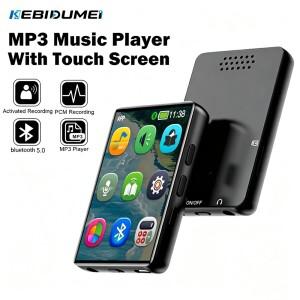KEBIDUMEI MP3 플레이어 2.0인치 터치스크린 블루투스 워크맨 학생용 음악 내장 HD 스피커 FM 라디오 녹음