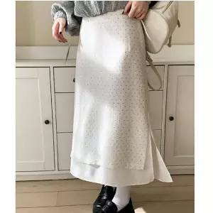 여성 여리핏 시스루 롱스커트 데일리 여름룩 레이어드 긴치마 스커트