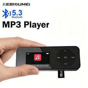 KEBIDUMEI 블루투스 5.3 MP3 플레이어 야외 스포츠 피트니스 미니 소형 워크맨 무손실 음악 내장 스피커 FM