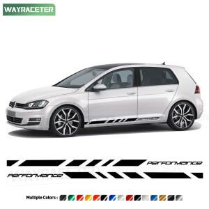 GTI 성능 문짝 사이드 스트라이프 스티커 폭스바겐 골프 7 8 7.5 VW MK7 MK8 2012 + 액세서리 2개