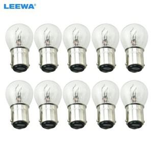 LEEWA 10pcs 24V 1157 BA15D P21/5W S25 자동차 투명 유리 램프 브레이크 테일 전구 트럭 버스 표시기 할로