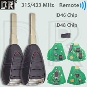DR ID48 칩 433MHz 포르쉐 카이맨 카레라 911 987 996 997 박스터 S 2S 4S 터보용 자동차 리모컨 키