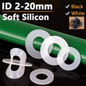 ID 2mm-20mm 흰색/검정색  실리콘 플랫 가스켓 고온 방지 방수 O 링 씰 와셔 두께 0.3/0.5-3mm
