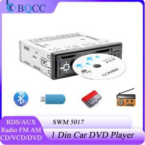 BQCC 1Din FM TF AUX USB CD/VCD/DVD 플레이어 AI Vioce BT 자동차 라디오 비디오 출력 RCA 오디오 RDS 범