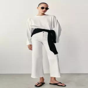 ZARA JEANS Z1975 CULOTTE 하이웨이스트 COMFORT - 화이트 6147/120/250