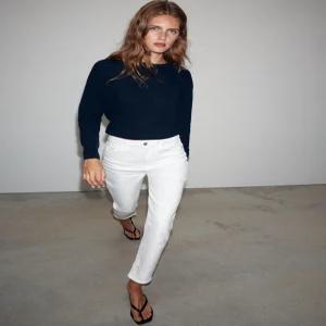 ZARA JEANS Z1975 MOM FIT 하이웨이스트 - 화이트 7223/022/250