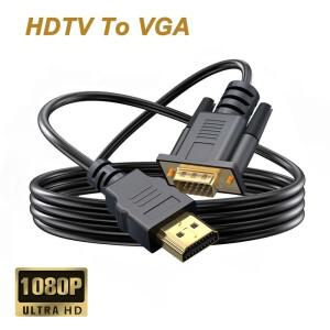 1.8M 풀 HD 1080P 비디오 컨버터 코드 HDMI-VGA 어댑터 케이블 (노트북  PC  데스크탑  TV  모니터  프로젝