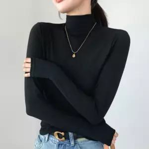 여성 데일리 기본템 여성스러운 이너 레이어드 부드러운 하이넥 티셔츠 폴라티