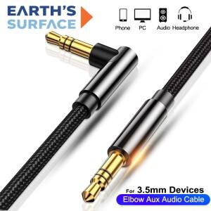 3.5mm 90도 직각 남성-남성 AUX 오디오 케이블 잭 코드 자동차 헤드폰 스피커 어댑터 (샤오미호환  삼성호