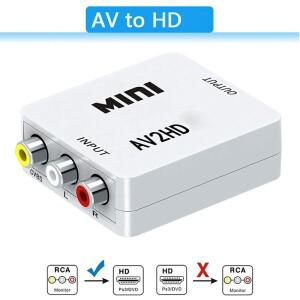 AV RCA-HDMI 호환 어댑터 AV2HD RCA CVSB L/R 스케일러 커넥터 PC HDTV 프로젝터용 HD 1080P 비디오 컴포지
