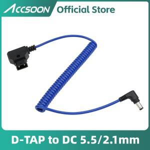 D-TAP-DC 5.5/2.1mm 나사 모니터 Accsoon CineView HE/SE 비디오 전송 용품용 직각 전원 케이블 충전