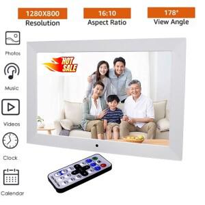10 인치 HD IPS 스크린 LED 백라이트 1280x800 디지털  프레임 전자 앨범 그림 음악 영화 전체 기능 좋은