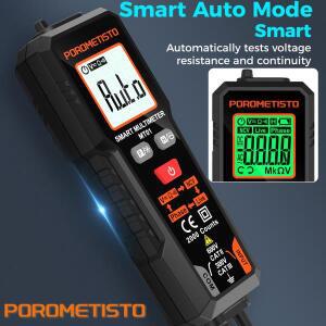 POROMETISTO 스마트 디지털 멀티미터 전압 테스터 NCV 라이브 와이어 2000 AC/DC MT01
