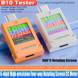 B10 DC 4.5-50V 타입-C 다기능 디지털 디스플레이 전압 전류계 휴대폰 테스터 600W 12A 최대