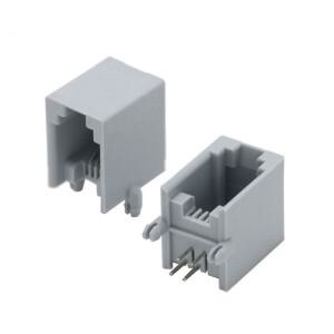 50pc RJ11 4P4C 암 PCB 마운트 모듈러 플러그/잭 네트워크 커넥터 4P 회색