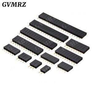 10개 단일 행 핀 암 헤더 소켓 피치 2.54mm 1x2p 3p 4p 5p 6p 7p 8p 9p 10p 20p 22p 커넥터