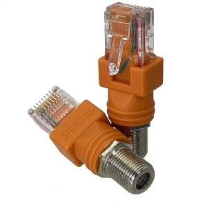 1피스 커넥터 어댑터 F TV 암 잭-RJ45 섀시 패널 마운트 모니터 Accessorie RF 동축 변환기 와이어 터미널