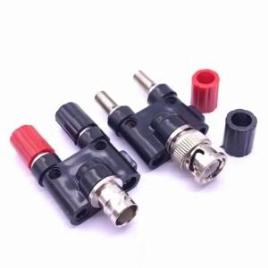 1Pc BNC 남성/여성 터미널-4mm 어댑터 플러그  2x 남성 바인딩 포스트 동축 RF 비디오 오실로스코프 도구