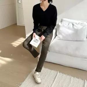 밴딩바지 시어스 기모 밴딩 스판 바지 여자 겨울